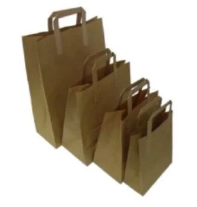 SOS Large Kraft tape handle bags (Case size 200)